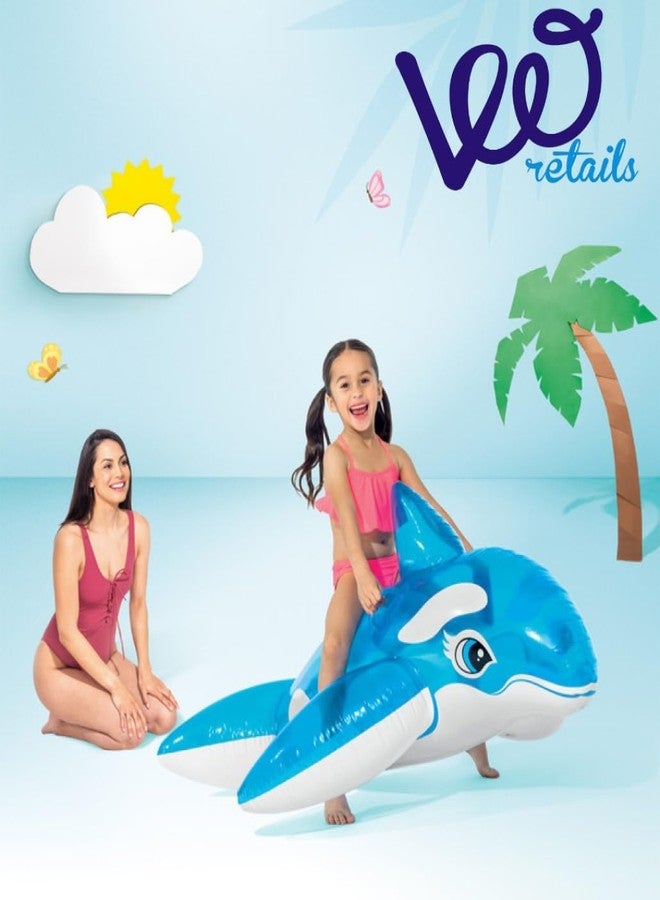 VWretails Inflatable Ride-On Swim Float for Kids, Childrens & Adults. Summer Fun Beach Floatie Perfect for Summer Water Adventures of Age 3+ (Lil-Whale Ride-On + Hand Pump) - Image 4